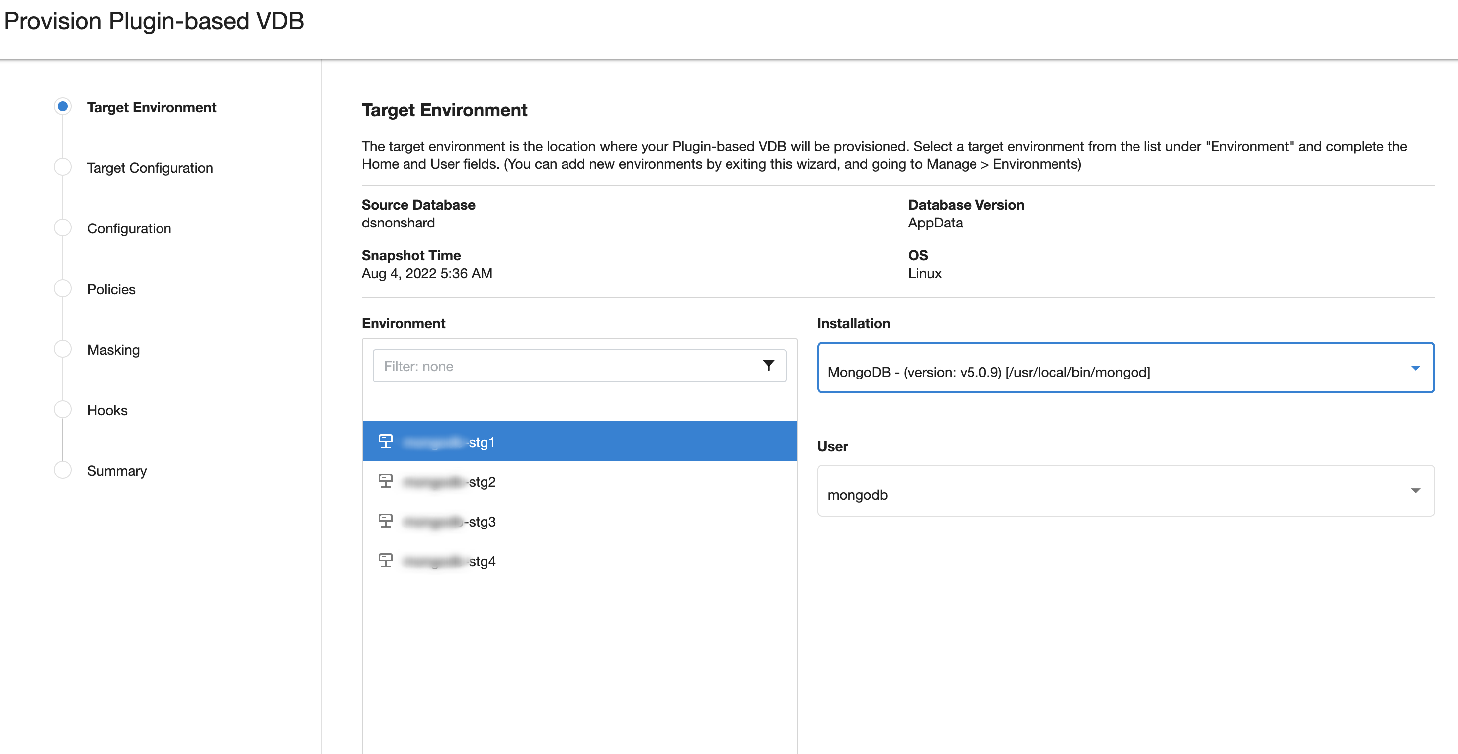 Provisioning - Plugin - Mongo
